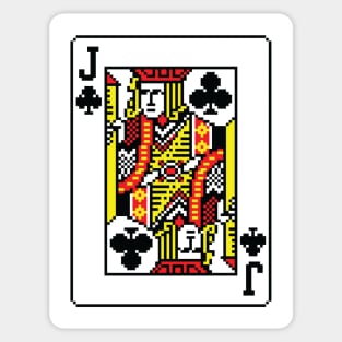 Jack of Clubs Pixel Art Sticker